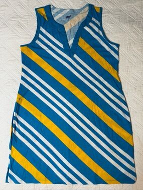 Lands' End 100% Cotton Jersey Sleeveless Swim Cover Up Dress Sz Large 14-16 EUC